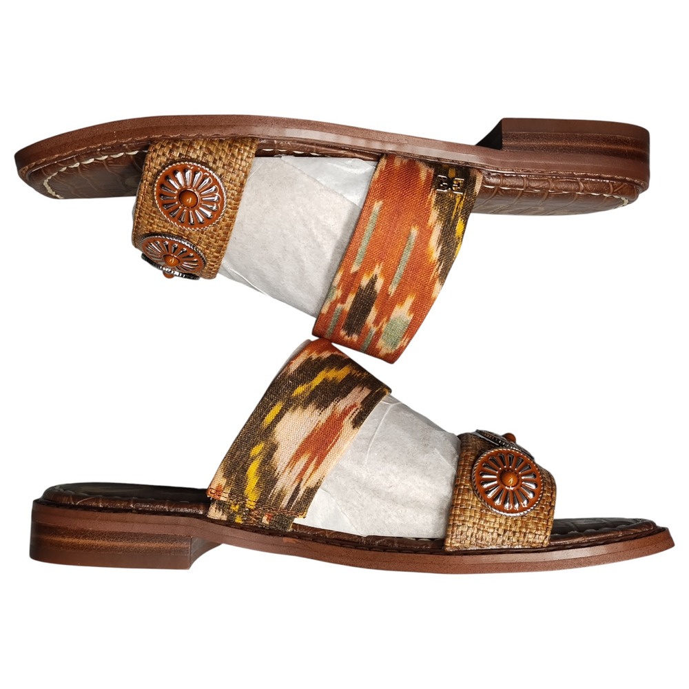 Sam Edelman Hera‎ Slide Sandals Womens Size 7 Multi Cuban Heel Open Toe Slip On